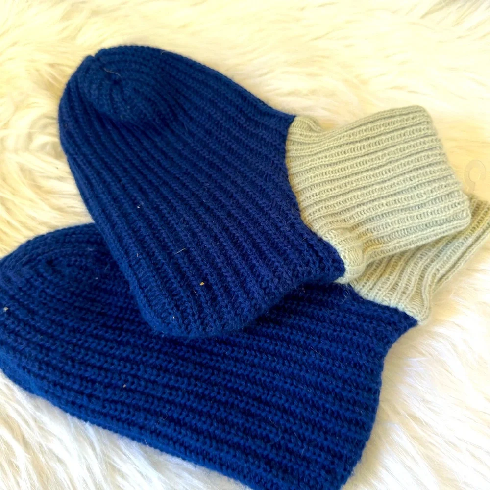 EUC‎ NFL Dallas Cowboys Blue and Gray Knit Slippers Socks One Size